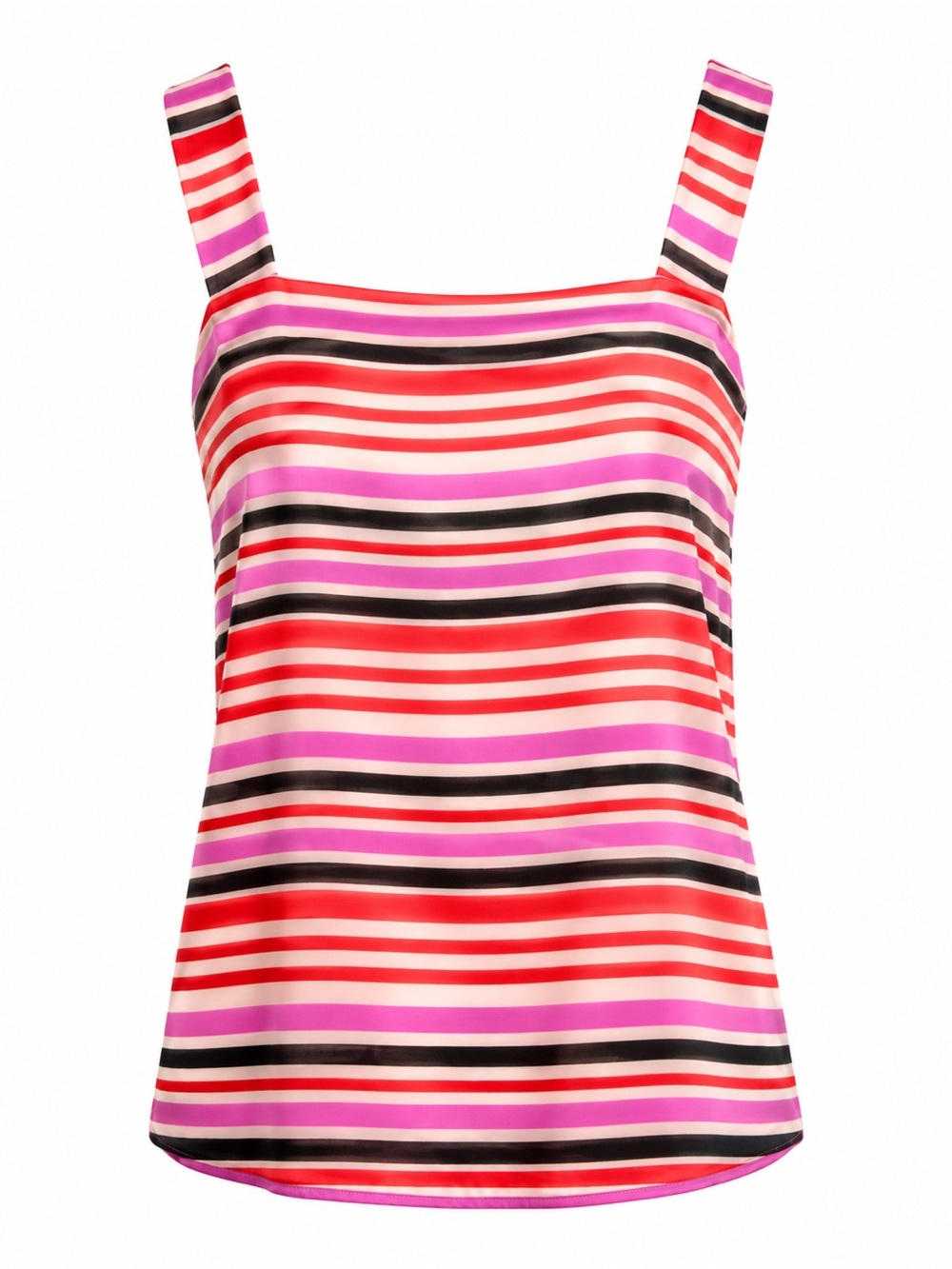 Cabi London Calling Striped Cami Tank Top Medium Pink Red Black Style 3448